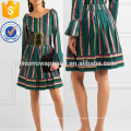 Striped Embroidered Poplin Skirt Manufacture Wholesale Fashion Women Apparel (TA3036S)